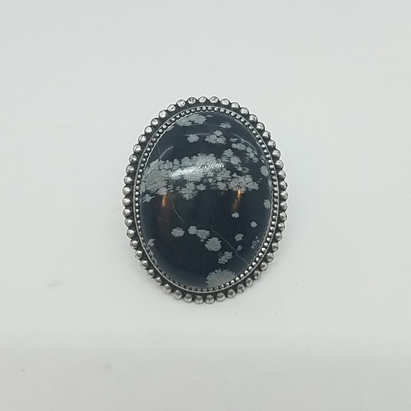 GASOLINE GLAMOUR Jewelry - Snowflake obsidian cocktail ring sample GASOLINE GLAMOUR Jewelry - Snowflake obsidian cocktail ring sample